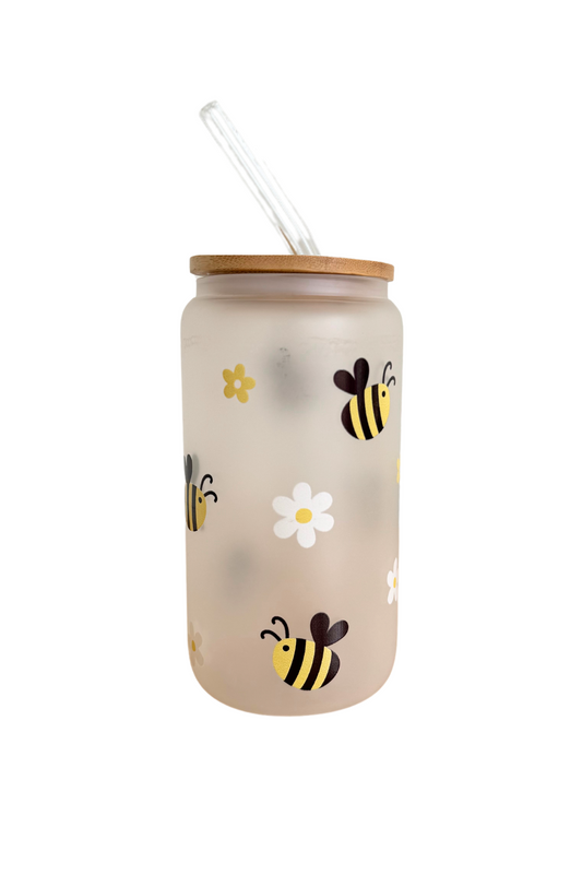 DISHWASHER SAFE Bumble Bee Frosted 500ml (16oz) Can Cup