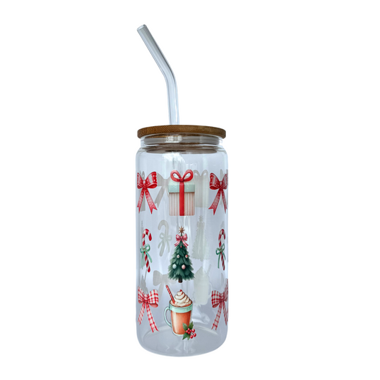 Christmas Bow 600ml (20oz) Can Cup