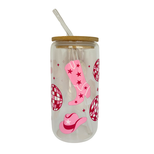 Pink Cowgirl 470ml (16oz) Can Cup