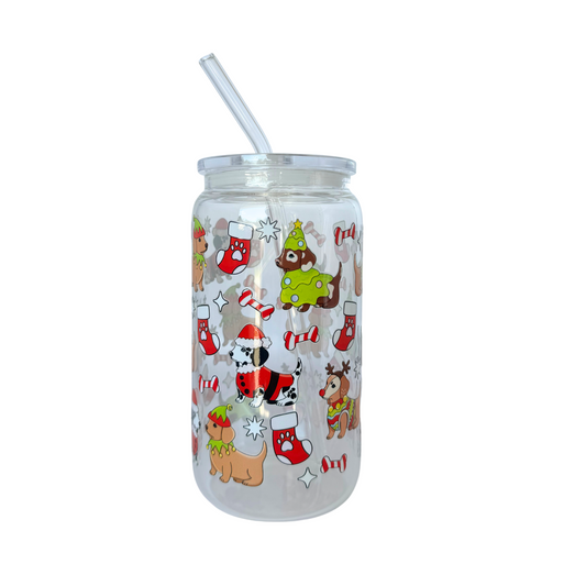 Dog Christmas 500ml (16oz) Can Cup