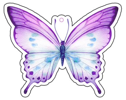 Purple Butterfly Car Air Freshener